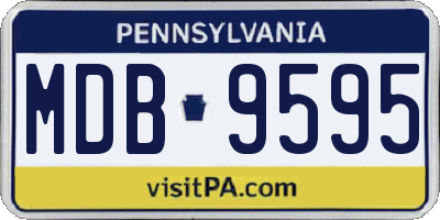 PA license plate MDB9595