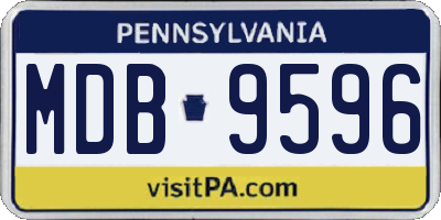 PA license plate MDB9596