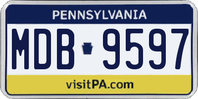 PA license plate MDB9597