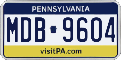 PA license plate MDB9604
