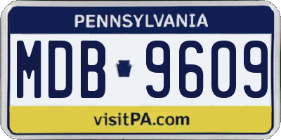 PA license plate MDB9609