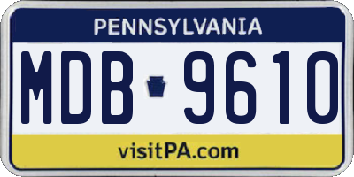 PA license plate MDB9610