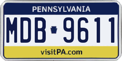 PA license plate MDB9611