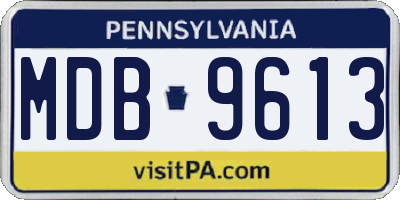 PA license plate MDB9613