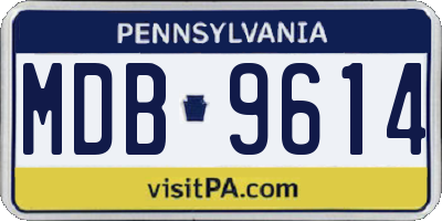 PA license plate MDB9614