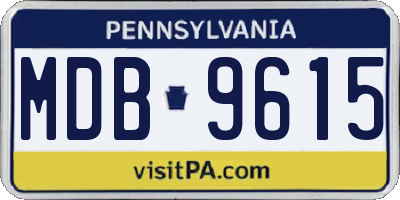 PA license plate MDB9615