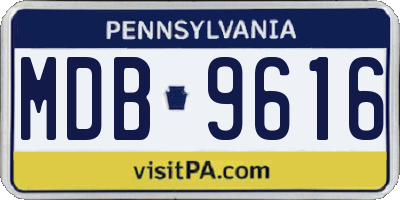 PA license plate MDB9616