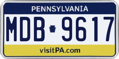 PA license plate MDB9617