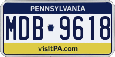 PA license plate MDB9618