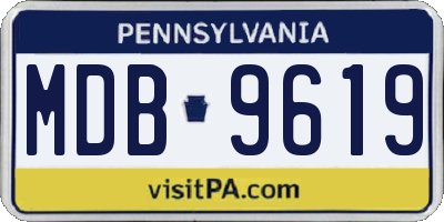 PA license plate MDB9619
