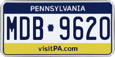 PA license plate MDB9620