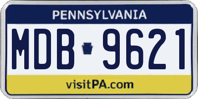 PA license plate MDB9621