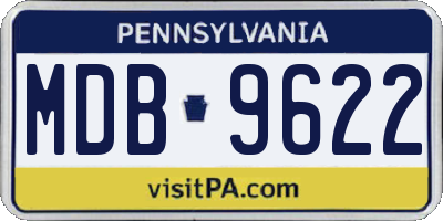 PA license plate MDB9622