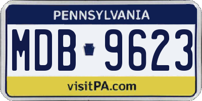 PA license plate MDB9623