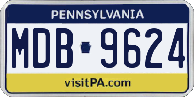 PA license plate MDB9624