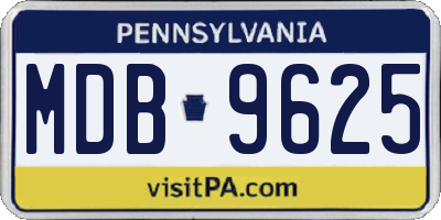 PA license plate MDB9625
