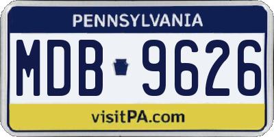 PA license plate MDB9626