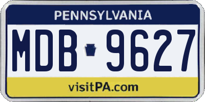 PA license plate MDB9627