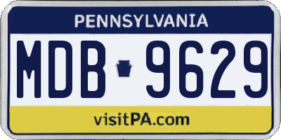 PA license plate MDB9629