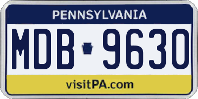 PA license plate MDB9630