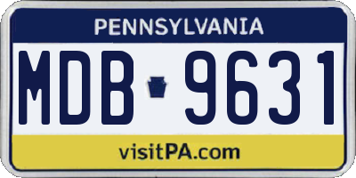 PA license plate MDB9631