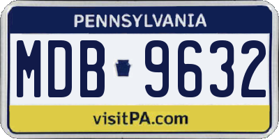 PA license plate MDB9632