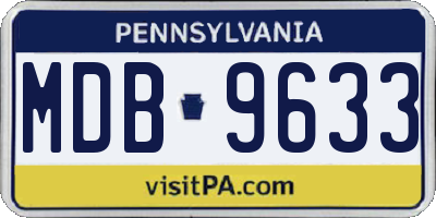 PA license plate MDB9633