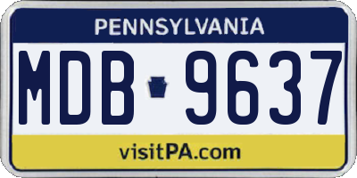 PA license plate MDB9637