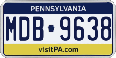 PA license plate MDB9638