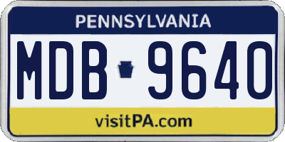 PA license plate MDB9640