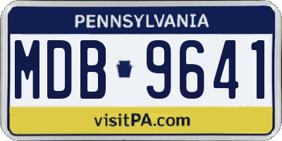 PA license plate MDB9641