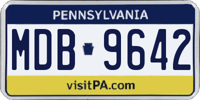 PA license plate MDB9642