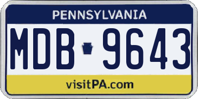PA license plate MDB9643