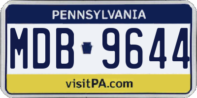 PA license plate MDB9644
