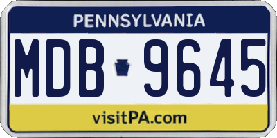 PA license plate MDB9645