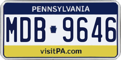 PA license plate MDB9646