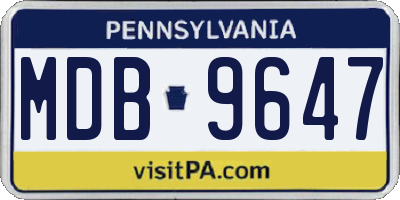 PA license plate MDB9647