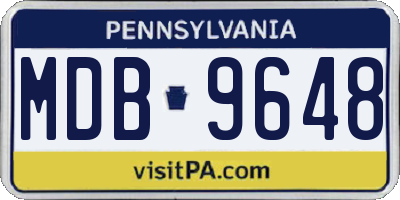 PA license plate MDB9648