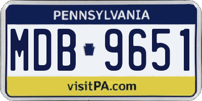 PA license plate MDB9651