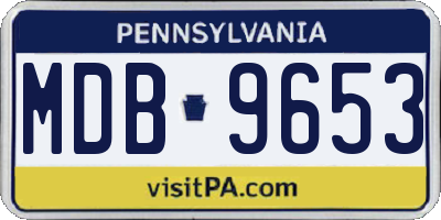 PA license plate MDB9653