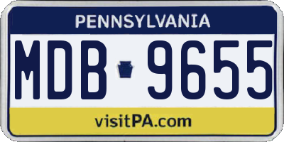 PA license plate MDB9655