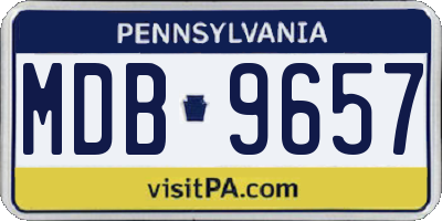 PA license plate MDB9657