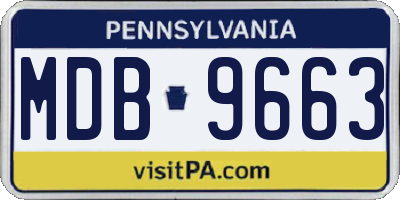 PA license plate MDB9663