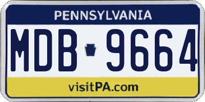PA license plate MDB9664