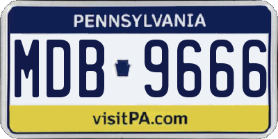 PA license plate MDB9666