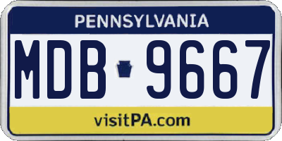 PA license plate MDB9667