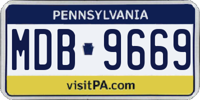 PA license plate MDB9669