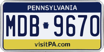 PA license plate MDB9670