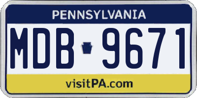 PA license plate MDB9671