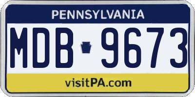 PA license plate MDB9673